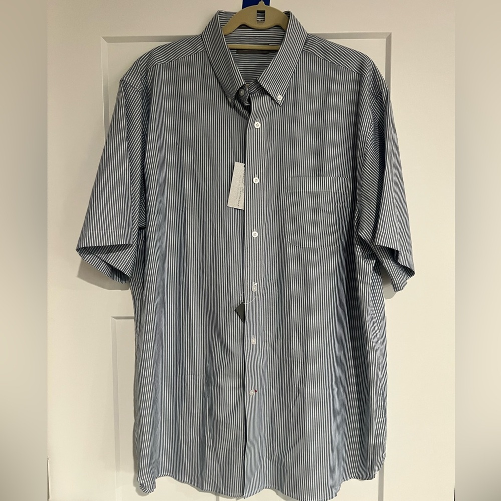 NWT Daniel Cremieux Steel BlueColored Striped Button‎ Down, size XL